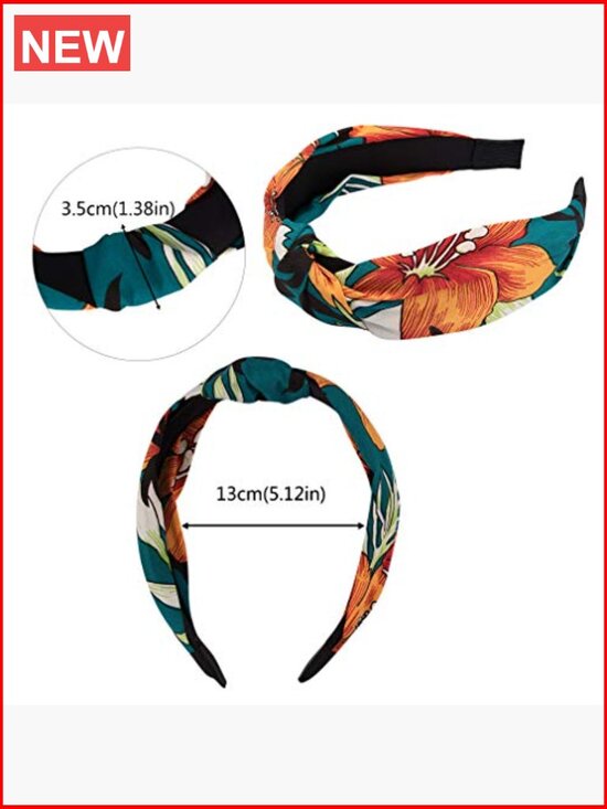 12 Pcs Knotted Headbands Wide Boho Turban Hair Bands Elastic Fabric Hair main image 5